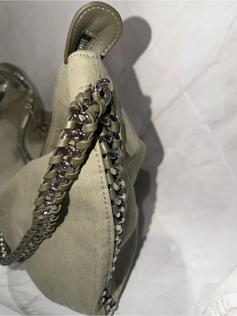 Fashion Olive Green Chain-Handle Hobo Shoulder Bag